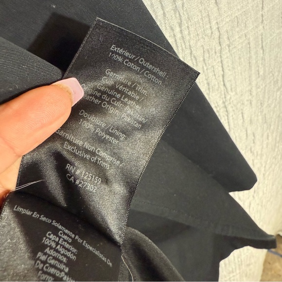 Mackage trench coat with leather trim large black cotton - Picture 15 of 15